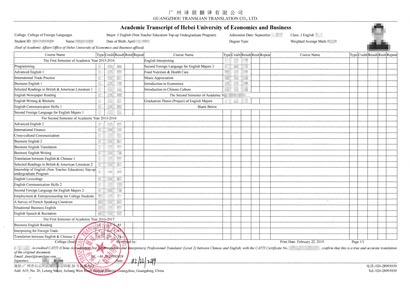 成绩单翻译认证图片 成绩单翻译认证图片